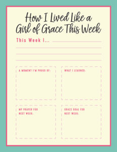Catherine Bird: Living Like a Girl of Grace Weekly Reflection Pages