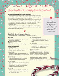 Catherine Bird: Living Like a Girl of Grace Friendship Bracelet Devotional